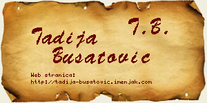 Tadija Bušatović vizit kartica